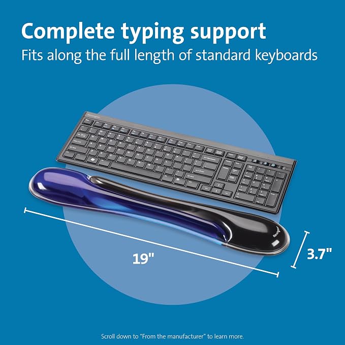 Kensington Duo Gel Wrist Rest for Keyboard, Wrist Pad for Keyboard, Ergonomic - Image 2
