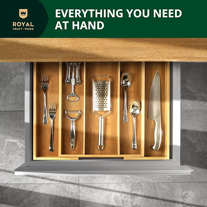 Luxury Bamboo Kitchen Drawer Organizer - Image 4