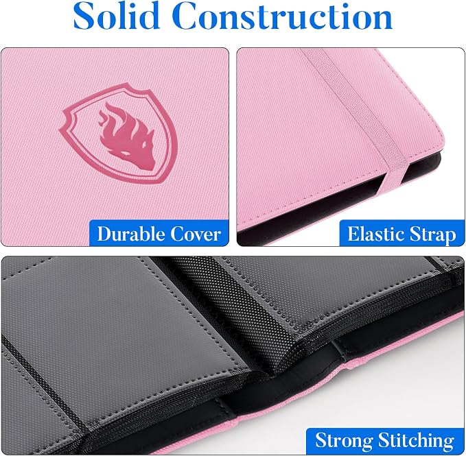 Premium 9 Pocket Card Binder for 360 Cards, Fabmaker PU Cover Trading Card - Image 2