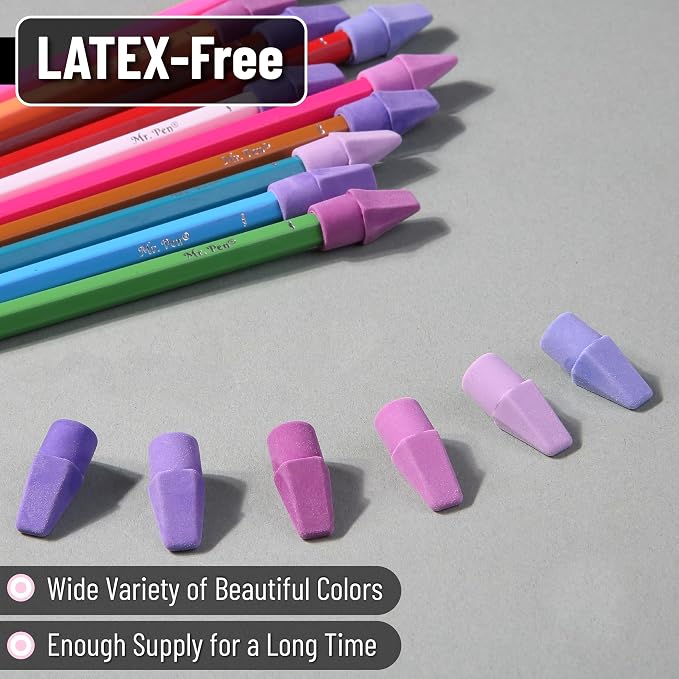 Mr. Pen- Pencil Erasers Toppers, 30 Pack, Latex Free, No Smudge | Mr Pen Erasers - Image 4