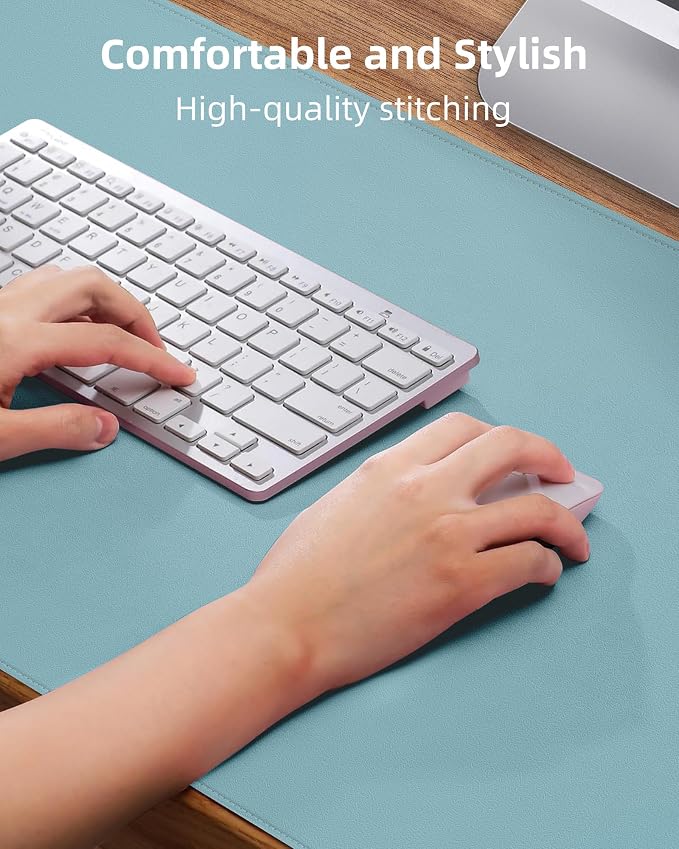 Leather Desk Pad Protector, Mouse Pad, Office Desk Mat, Non-Slip PU Leather - Image 3