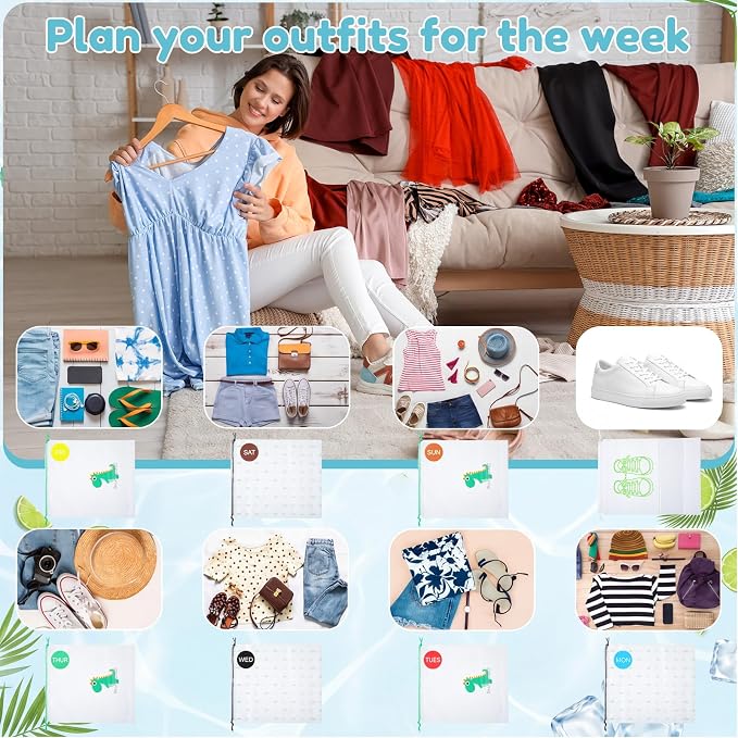 Woanger 8 Pcs Packing Cubes for Travel, Days of The Week Suitcase Organizers - Image 7