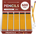 Taja 600 Pack #2 HB Pencils, Bulk Pre-Sharpened Wood-Cased Pencils by Taja