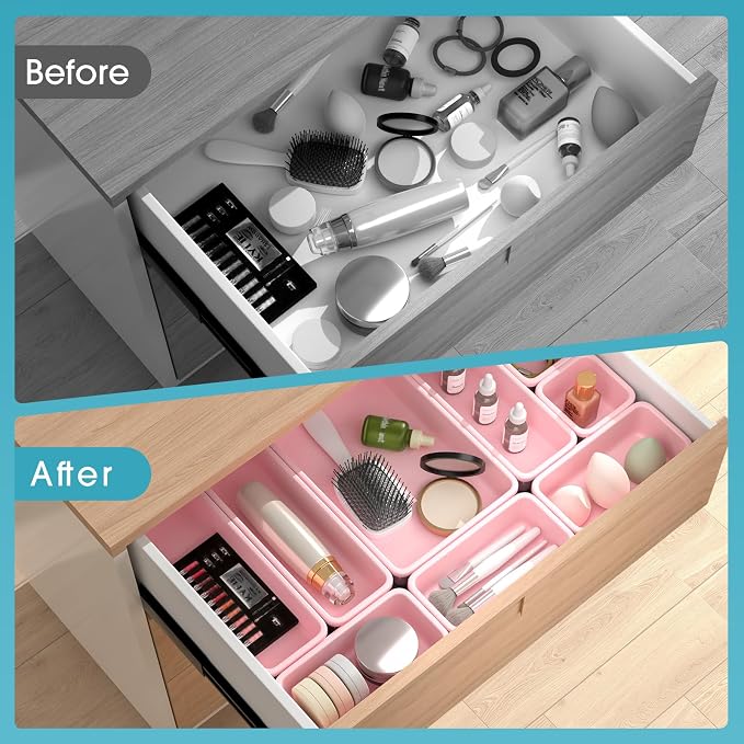 10 PCS Drawer Organizer Set, 4 Size Makeup Drawer Divider Organizer - Image 6