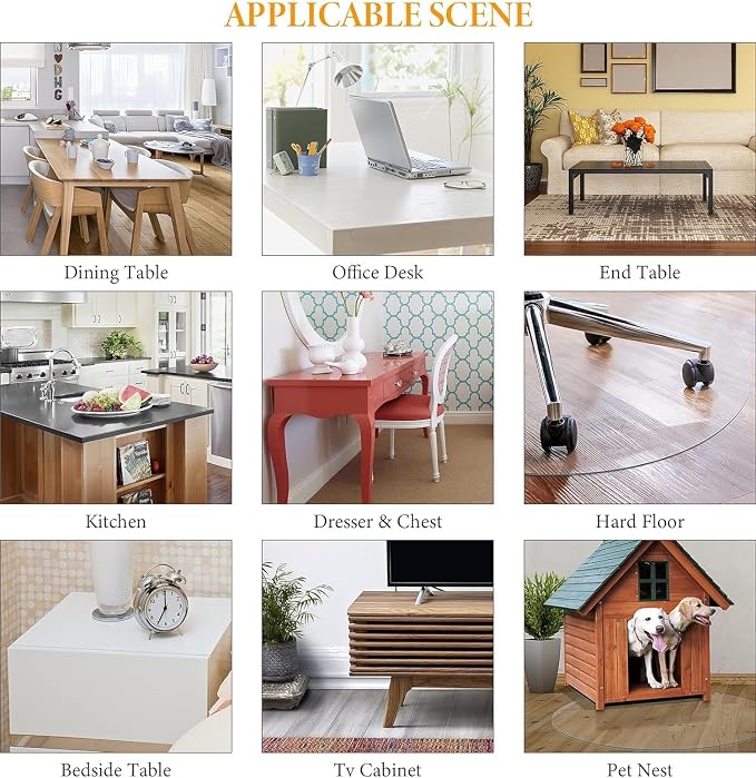 Deep Dream 1.5mm Clear Desk Cover Protector, 42×100 Inch Clear Table Cover - Image 6