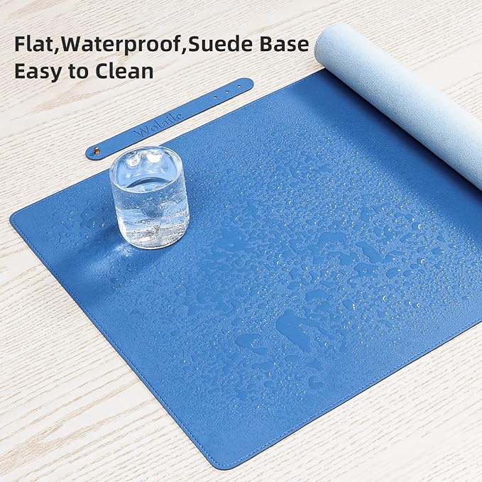 Wolaile Faux Leather Desk Pad Blotter, Water and Slip Resistant Writing Desk - Image 5