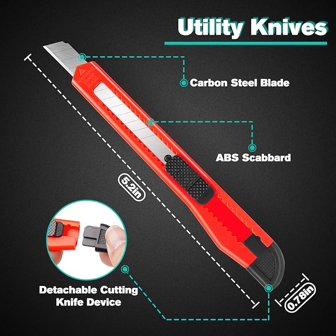 24 Pack Box Cutter Retractable, Utility Knife - Image 4
