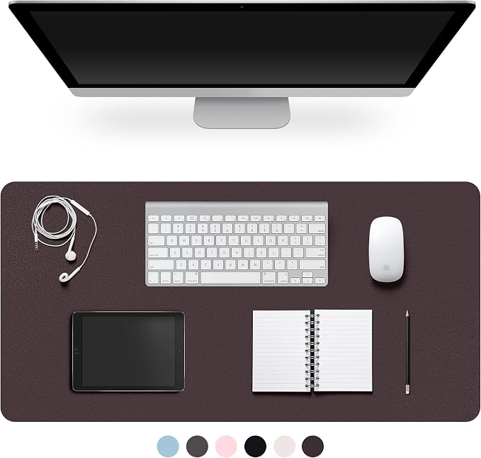 Leather Desk Pad Protector, Non-Slip Desk Pad, on-Slip PU Leather Large Mouse by CADONO