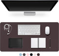 Leather Desk Pad Protector, Non-Slip Desk Pad, on-Slip PU Leather Large Mouse by CADONO