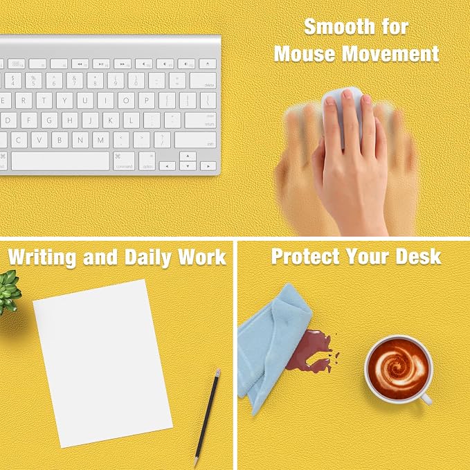 Hsurbtra Desk Pad, 35.5" x 17" PU Leather Desk Mat, XXL Extended Mouse Pad - Image 4