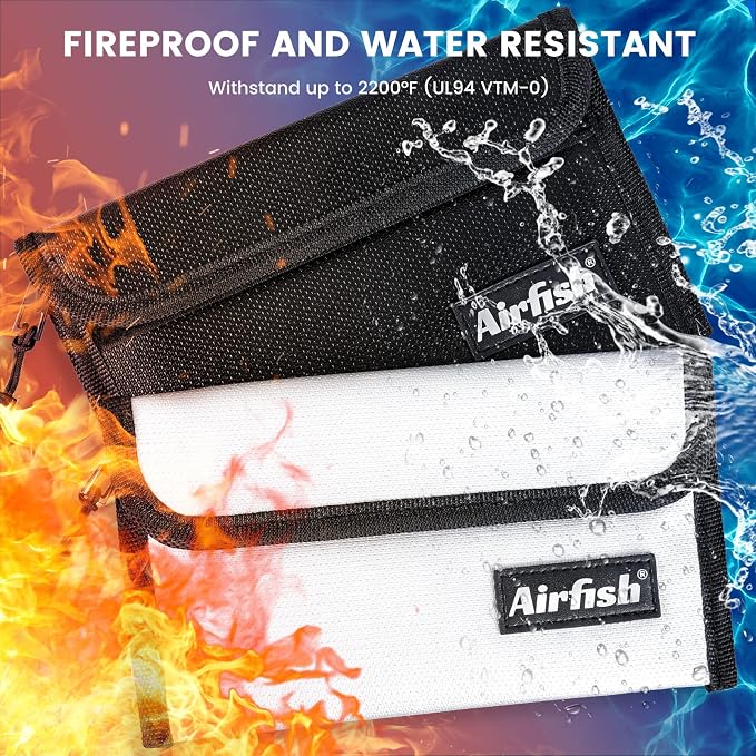 Fireproof Wallet, 5 x 8 inches, Waterproof Cash Bag - Image 2