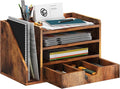 Wood Desk File Organizer with Side File Rack, Space-Efficient Design Easy to by NiOffice