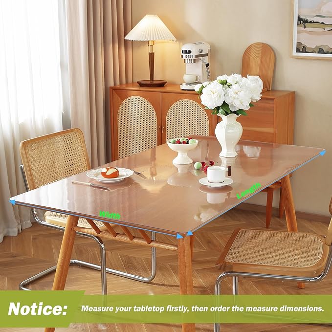 OstepDecor Frosted Clear Table Cover Protector 40 x 96 Inch, 1.5mm Thick - Image 3