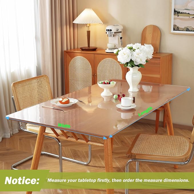 OstepDecor Frosted Clear Table Cover Protector 48 x 48 Inch, 1.5mm Thick - Image 3