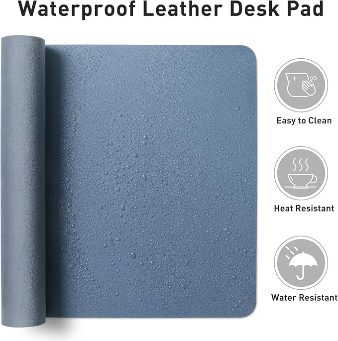 Aothia Leather Desk Pad Protector, Mouse Pad, Office Desk Mat, Non-Slip PU - Image 6