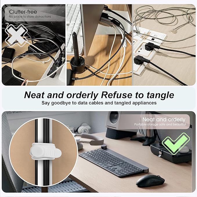 24Pcs Silicone Cable Straps Cord Organizer - Image 5