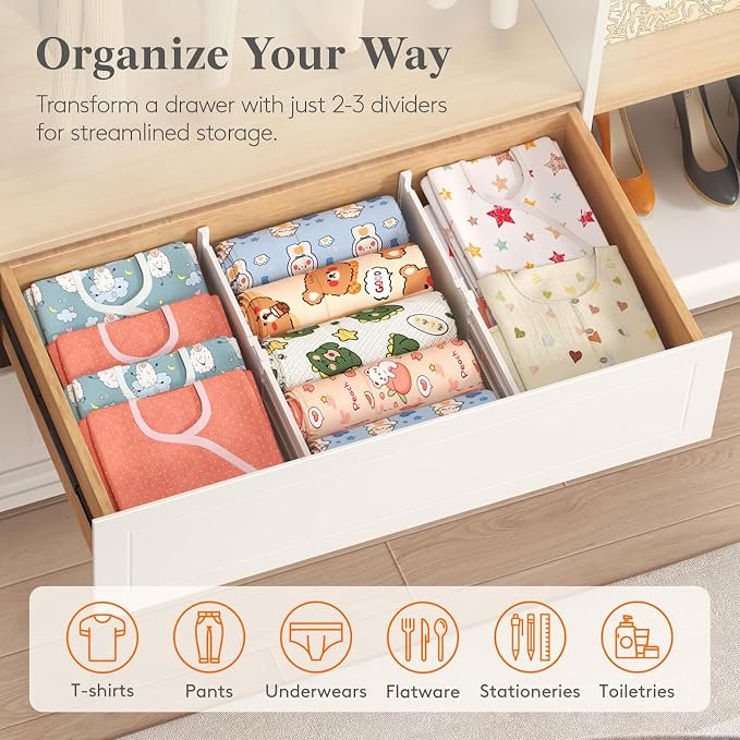Lifewit 4 Pack 5" High Drawer Dividers - Image 9