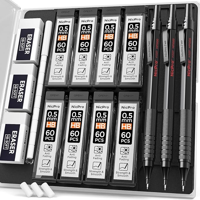 Nicpro 0.5 mm Mechanical Pencils Set - Image 9