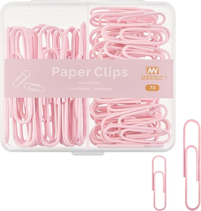 NEEWAY Colorful Paper Clips Assorted Sizes, Small and Large Paper Clips by NEEWAY