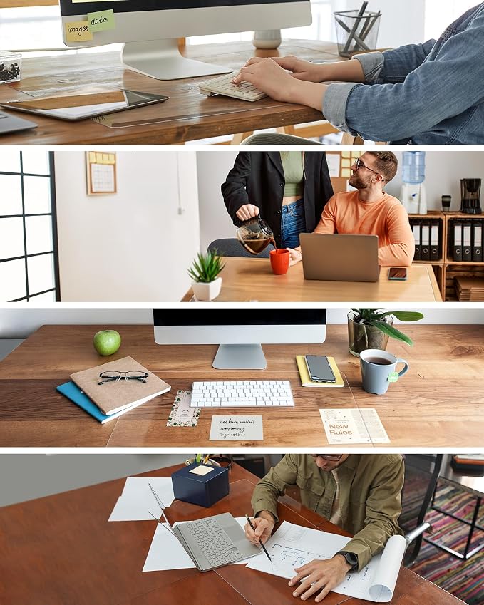 Oterri Clear Writing Desk Pad, 16’’x36” Heat Resistant Waterproof PVC Round - Image 7