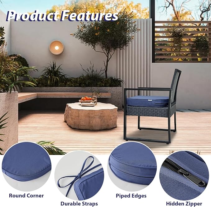 IPYNBAP Outdoor Chair Cushions Set of 4 -Waterproof Outdoor Seat Cushions - Image 5