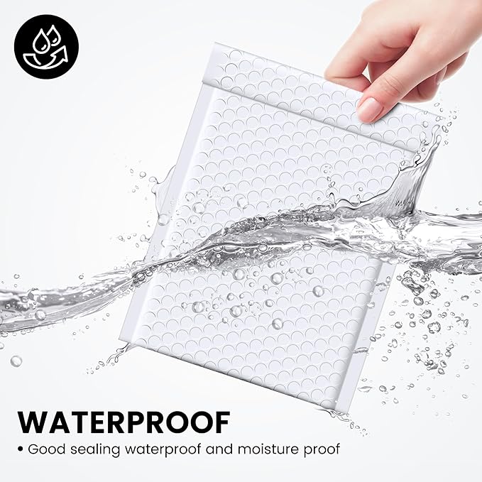 Fuxury Bubble Mailers 6x10 Inch White 50 Pack Padded Envelopes Usable Size 6x9" - Image 4