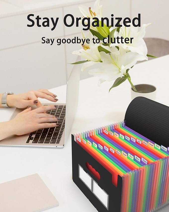 Accordion File Organizer, 3 Pack 24 Pockets Expanding File Folders, Portable - Image 4