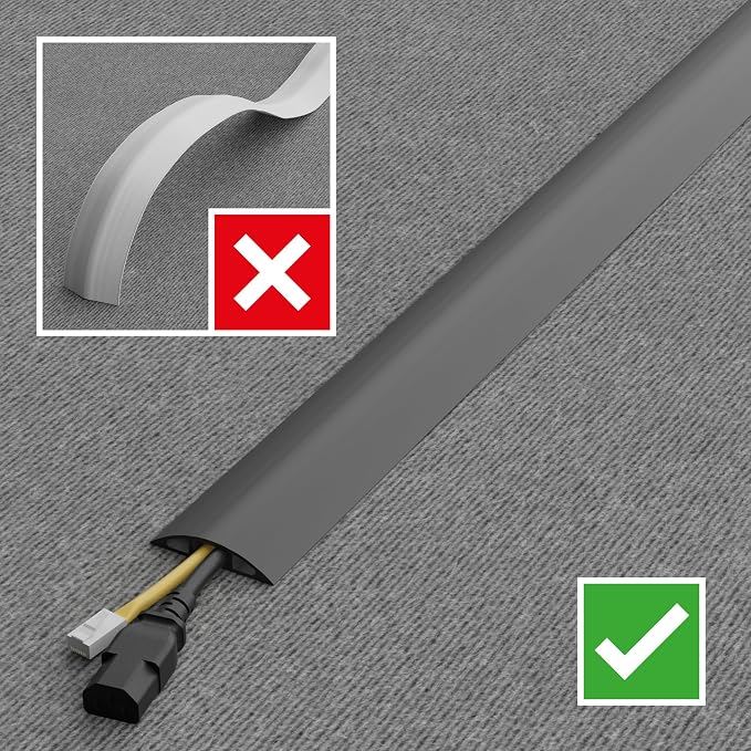 D-Line Cable Protector, 1/2 in H, 6 ft L, 2-3/8 in W, 1 Channel - Image 7