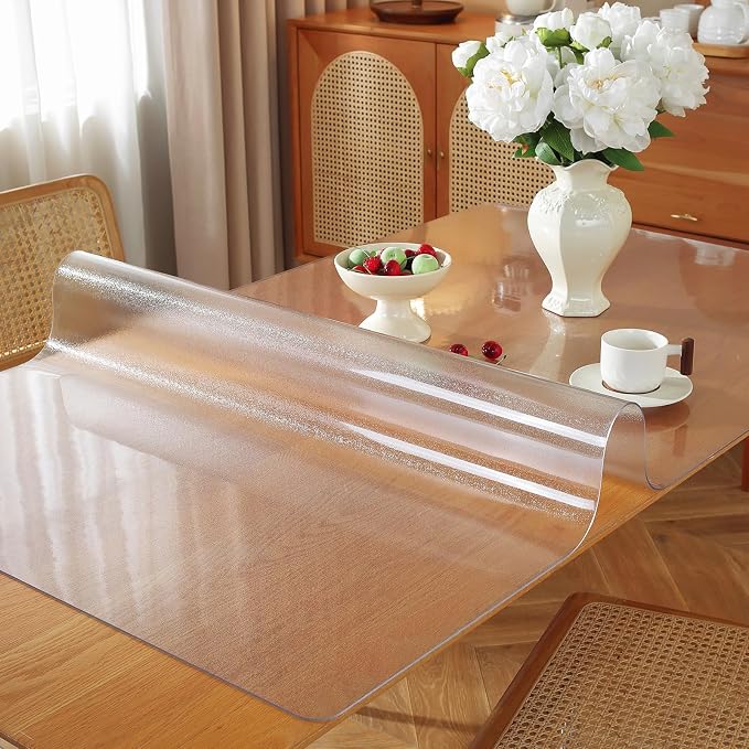 OstepDecor Frosted Clear Table Cover Protector 38 x 66 Inch, 1.5mm Thick by OstepDecor