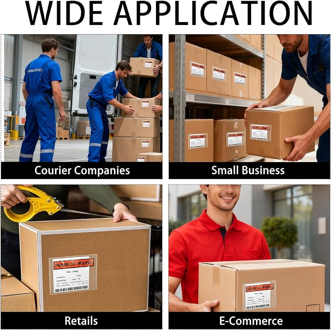 1000 Pack Packing List Envelopes, 4.5" x 5.5" Clear Shipping Label Envelope - Image 6