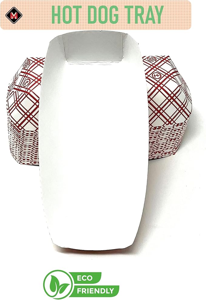 Mr Miracle 7 Inch Paper Hot Dog Tray in Red White Pattern. Pack of 250. - Image 5