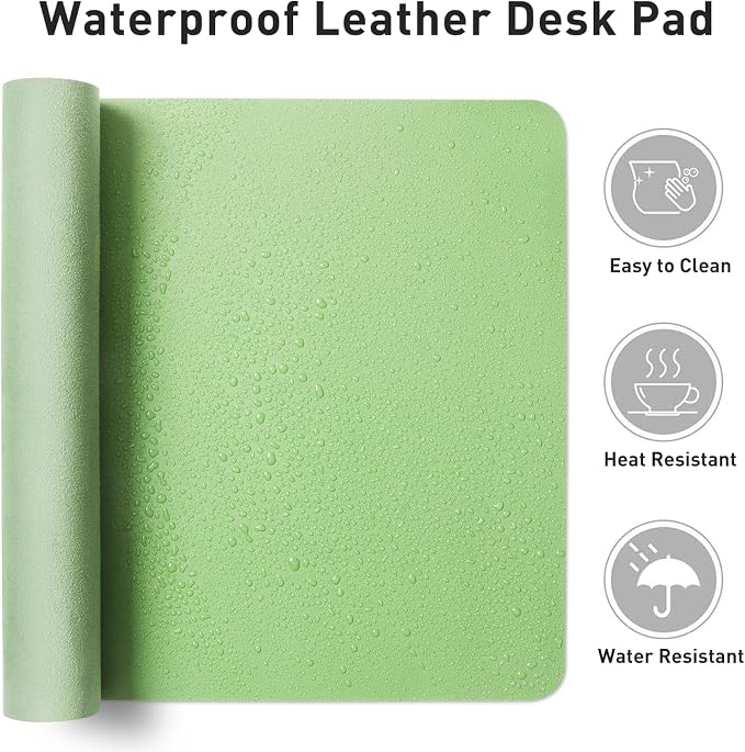 Aothia Faux Leather Desk Mat – Large Mouse Pad, Non-Slip PU Leather Blotter - Image 7