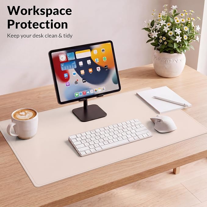 AFIING Leather Desk Pad Protector, 23.6" x 13.7" | Large Mouse Pad, Dual-Sided - Image 6