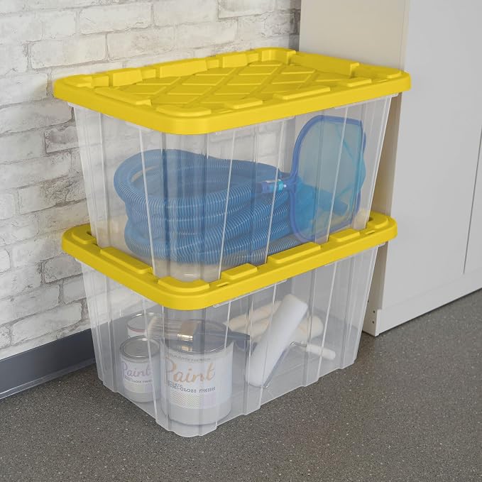 Sterilite 4-Pack Industrial Storage Box, Plastic Container Bins w/Lids - Image 6