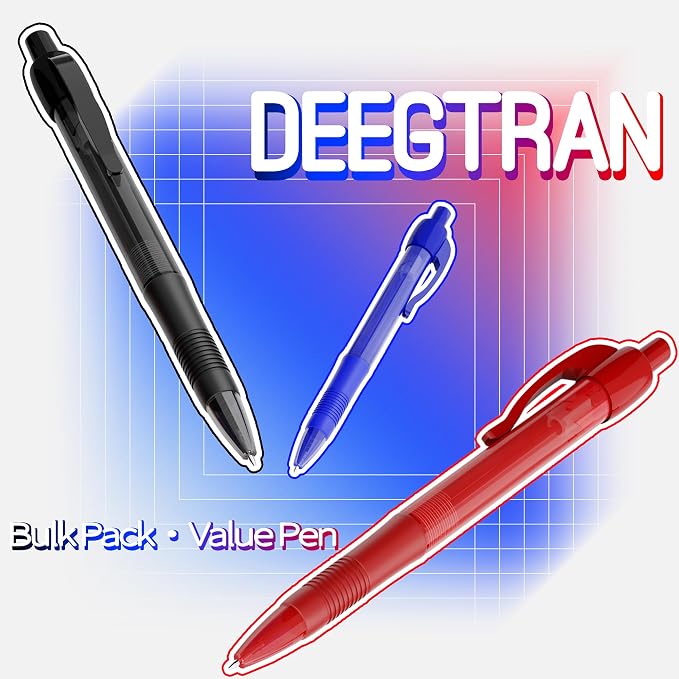 deegtran Pens Bulk, 30 Pack No Bleed Blue Ink Click Pens - Image 8