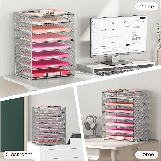 Lavatino 8-Tier Office Desk File Organizer, Letter Tray Paper Organizer - Image 7