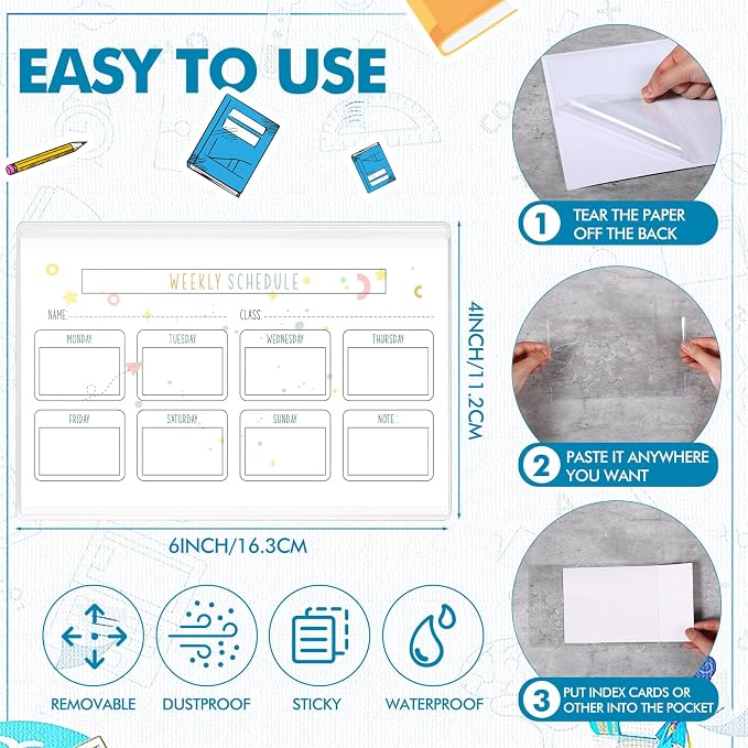 Outus 60 Pcs Self Adhesive Shop Ticket Holders Clear Plastic Sleeves Adhesive - Image 2
