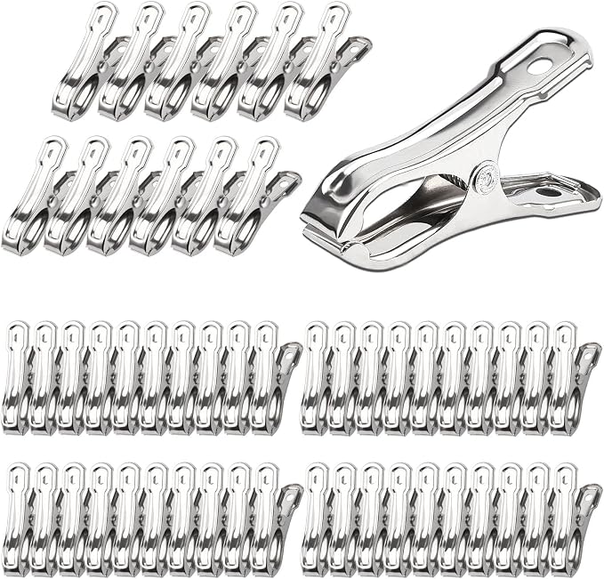 JULMELON 25 PCS Greenhouse Clips, 2.2 Inch Stainless Steel Garden Clips by JULMELON