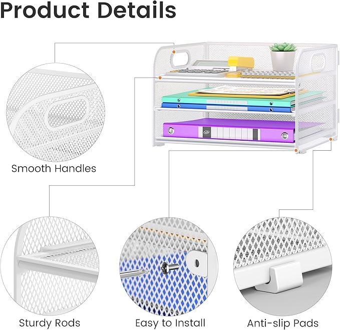 Cawukege 2 Pack 3 Tier Paper Organizer - Image 5