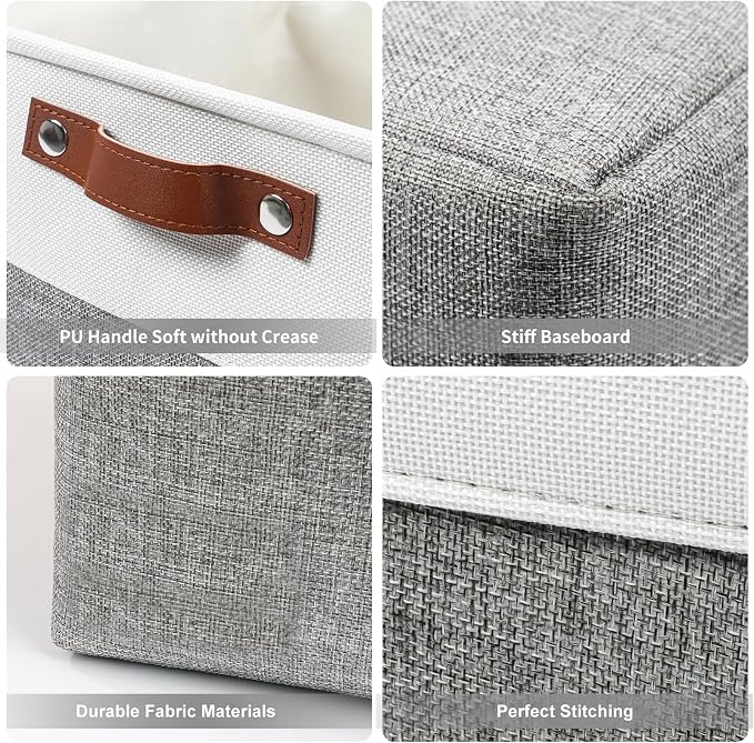 Bagnizer 13x13 Cube Storage Bins, Collapsible Fabric Storage Box, 4 Pack Closet - Image 8