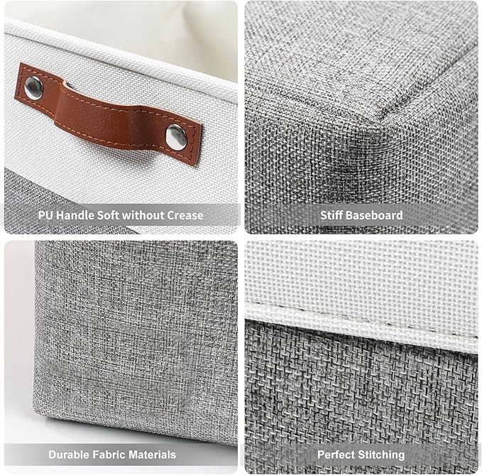 Bagnizer Large Fabric Storage Baskets | 50L Storage Bins, Decorative Linen - Image 5
