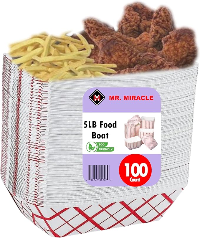 Mr Miracle Paper Food Trays, Disposable, Recyclable Serving Boats.For Condiments - Image 8