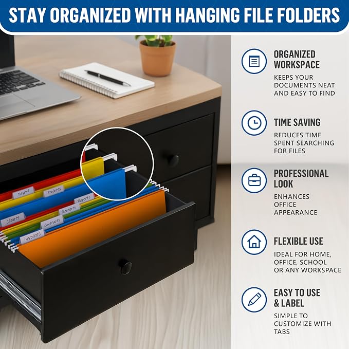 50 Pack Hanging File Folders Legal Size 8.5x14 - Image 3