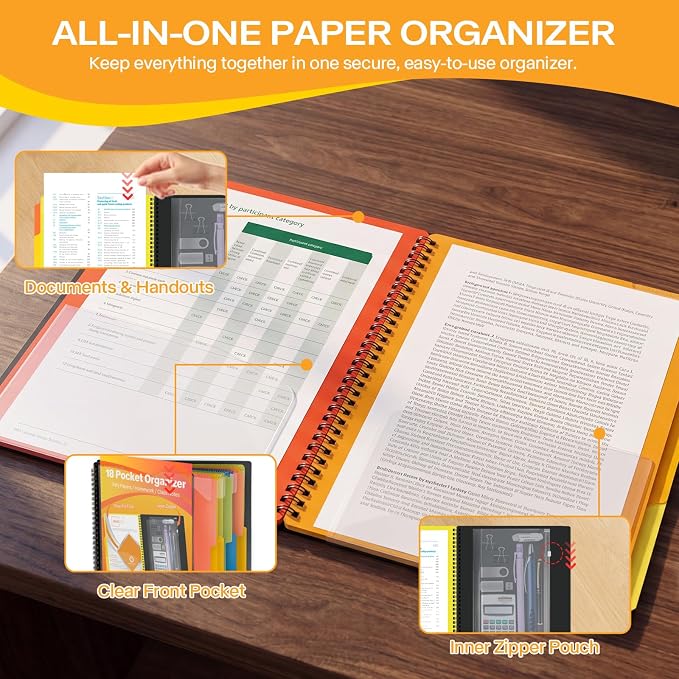3 Pack 18 Pocket Poly Project Organizer - Image 4