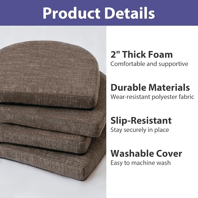 IPYNBAP Chair Cushions for Dining Chairs, Kitchen Chair Cushions, Non Slip - Image 7