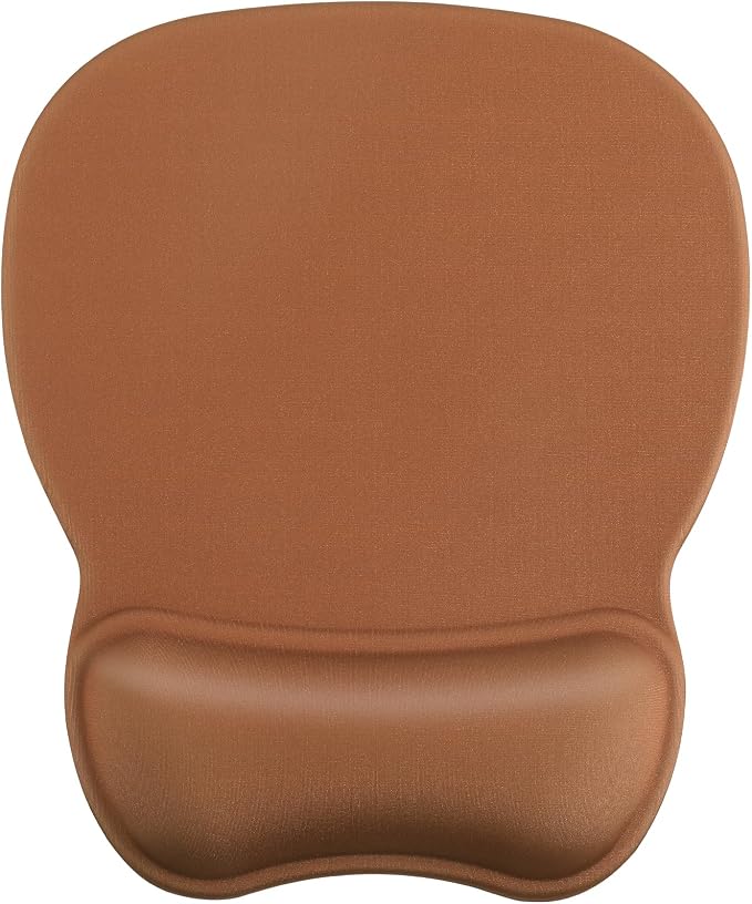 MROCO Ergonomic Mouse Pad with Gel Wrist Rest, 9.4 x 8.1 in, Coffee Brown | by MROCO