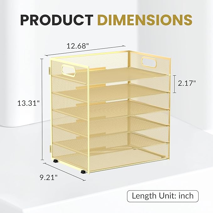 Daltack 6 Tier Paper Organizer for Desk, Paper Letter Tray Organizer for Desks - Image 2