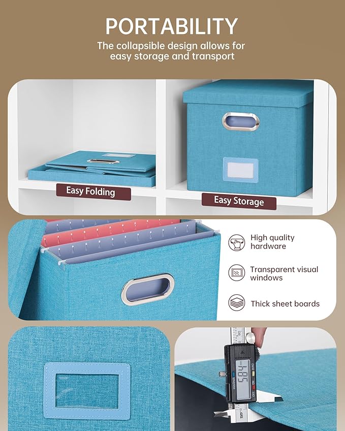 Oterri 2 Pack File Storage Organizer, Document Organizer, Portable File Box - Image 2