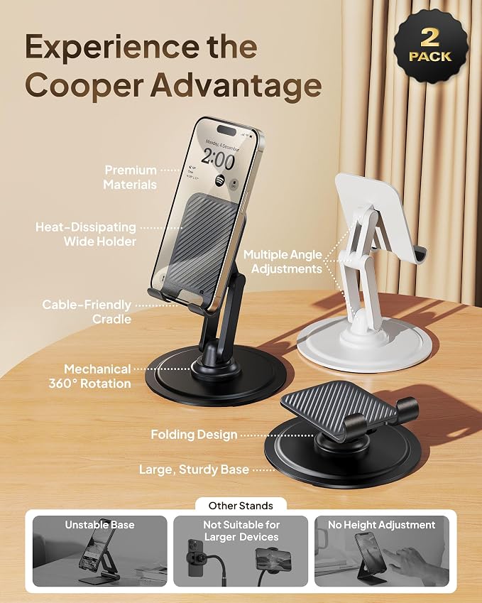 COOPER 360° Stand, Rotating Cell Phone Stand - Image 7