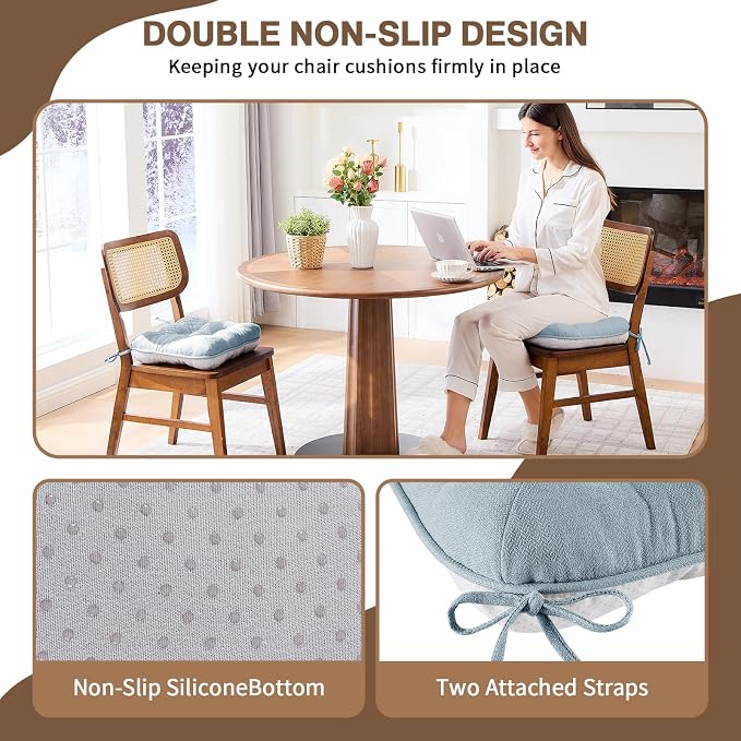 BETU Chair Cushions for Dining Chairs Set of 4, 3.5" Thick Kitchen Table Chair - Image 2